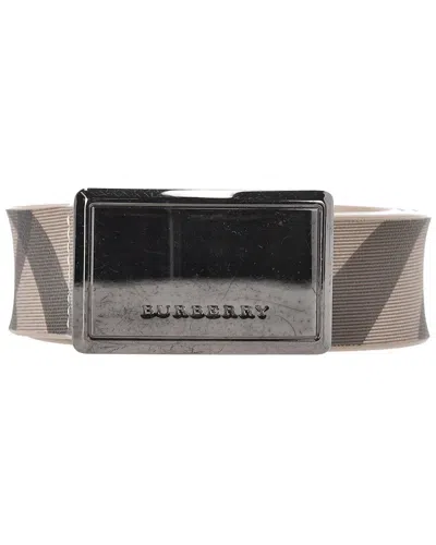 Pre-owned Burberry Check-print Plaque Buckle Belt (authentic Pre-loved)