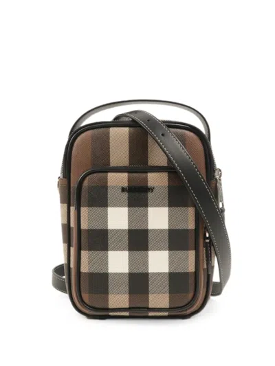 Pre-owned Burberry Check-print Shoulder Bag In Brown