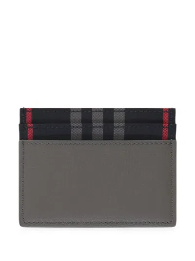 Burberry Check-print Wallet In Gray