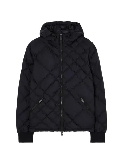 Burberry Check-stitch Nylon Doversgreen Puffer Jacket In Black