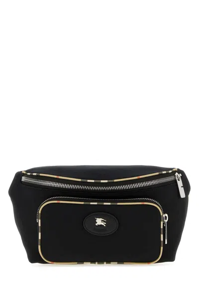 Burberry Check-trim Belt Bag In Black