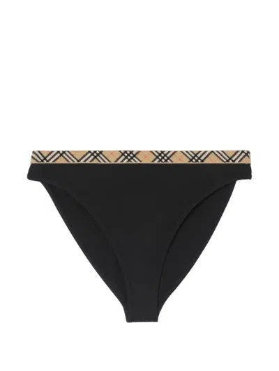 Burberry Check-trim Bikini Briefs In Black