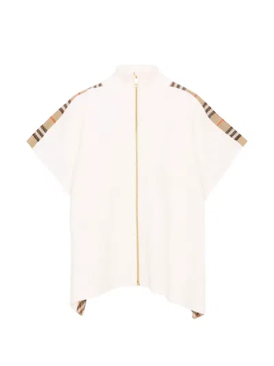 Burberry Kids' Check-trim Cape In Neutral