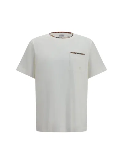 Burberry Cotton With Signature Trim T-shirt In White