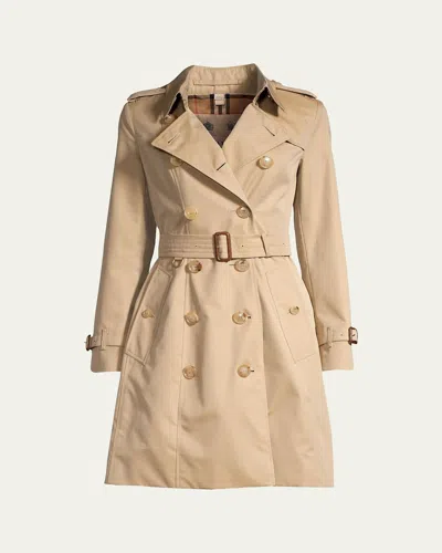 Burberry Chelsea Belted Double-breasted Trench Coat In Brown