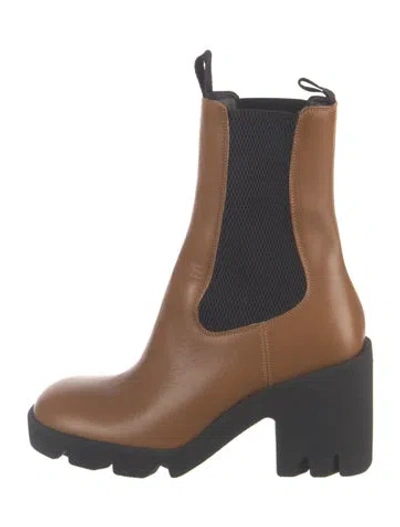 Pre-owned Burberry Chelsea Boot Leather Chelsea Boots In Brown