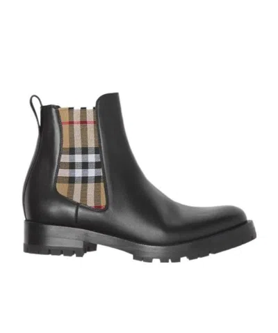 BURBERRY BURBERRY CHECKED CHELSEA BOOTS