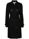 Burberry Double-breasted Trench Coat With Tailored Silhouette In Black