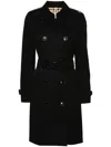Burberry Double-breasted Trench Coat With Tailored Silhouette In Black