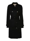 Burberry Short Kensington Heritage Trench Coat In Black