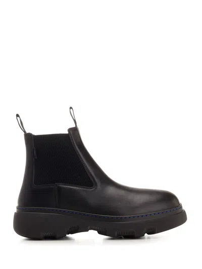 Burberry Chelsea Creeper Ankle Boots In Black