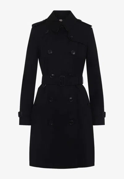 Burberry Chelsea Heritage Belted Trench Coat In Black
