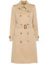 Burberry Chelsea Heritage Long Trench Coat In Nude