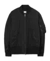 Burberry Chequered Crest Bomber Jacket In Black