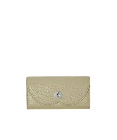Burberry Chess Continental Leather Wallet In Nude