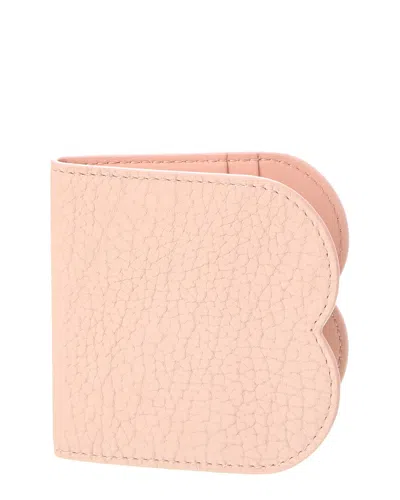 Burberry Chess Leather Card Holder In Pink