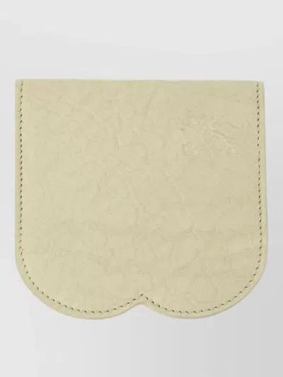 Burberry Chess Leather Card Holder Top Handle In White