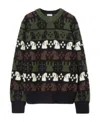 Burberry Embroidered Wool Chess Crewneck Sweater In Black