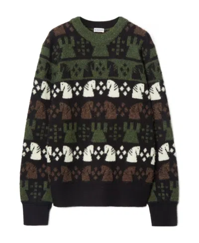 BURBERRY BURBERRY PATTERN INTARSIA-KNIT CREWNECK JUMPER