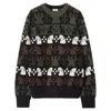Burberry Embroidered Wool Chess Crewneck Sweater In Black