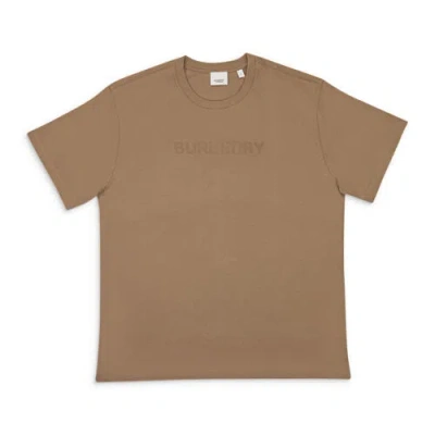 Pre-owned Burberry Chest Logo Camel T-shirt Size S $510 In Beige