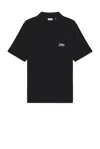 Burberry Slate Piquet Polo Shirt In Black