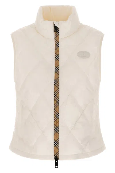 Burberry Ivory Nylon Cheswick Vest In Black