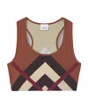 Burberry Chevron Check Print Cropped Top In Brown