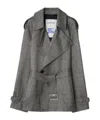 Burberry Chevron-jacquard Belted Coat In Black