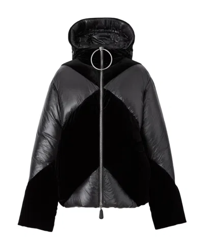Burberry Chevron Stripe Down-filled Jacket In Black