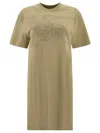 Burberry Ekd Embroidered T-shirt Dress In Green