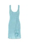 Burberry Abito In Crochet Azzurro Donna In Light Blue