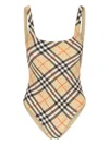 Burberry Check-pattern Swimsuit In Multi