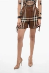 Burberry Chiffon Checked Shorts With Ruffles Detailing