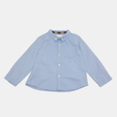 Pre-owned Burberry Children Blue Cotton Long Sleeve Shirt 2y