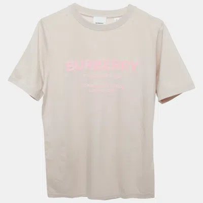 Pre-owned Burberry Children Dusty Rose Logo Applique Horseferry T-shirt 14 Yrs In Pink