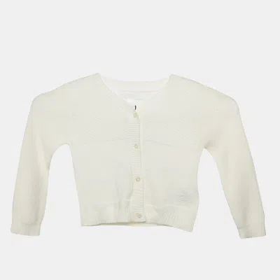 Pre-owned Burberry Children White Knitted Long Sleeves Cardigan 12m