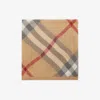 Burberry Childrens Check Alpaca Wool Silk Blend Baby Blanket In Pale Stone
