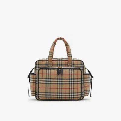 Burberry Childrens Quilted Nylon Baby Changing Bag In Archive Beige