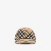 Burberry Kids Baseball Cap In Check Pattern In Neutral