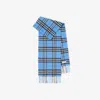 Burberry Childrens Check Cashmere Scarf In Blue