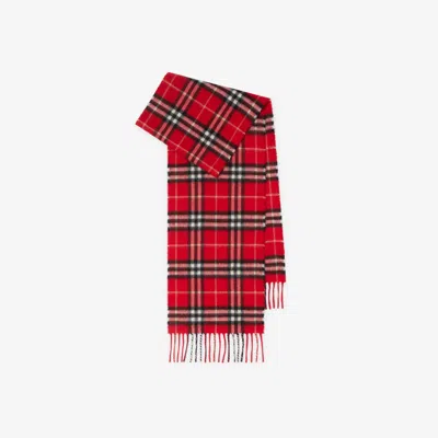 Burberry Childrens Check Cashmere Scarf In Red