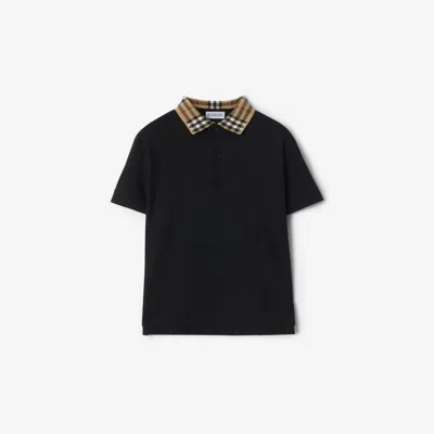 BURBERRY BURBERRY CHILDRENS CHECK COLLAR COTTON POLO SHIRT