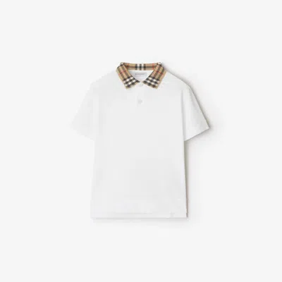 BURBERRY BURBERRY CHILDRENS CHECK COLLAR COTTON POLO SHIRT