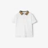 Burberry White Cotton Polo Shirt In White