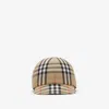 Burberry Childrens Check Cotton Baseball Cap In Brown