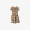 Burberry Check Cotton Dress In Brown