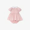Burberry Childrens Check Cotton Dress With Bloomers In Pink