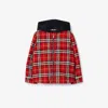 Burberry Check Hooded Jacket In Red