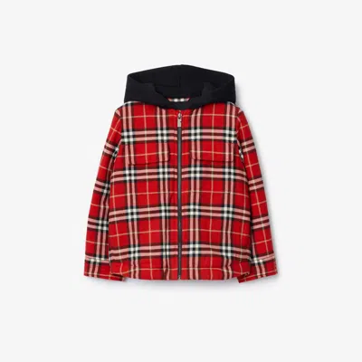 BURBERRY BURBERRY CHILDRENS CHECK COTTON HOODED JACKET